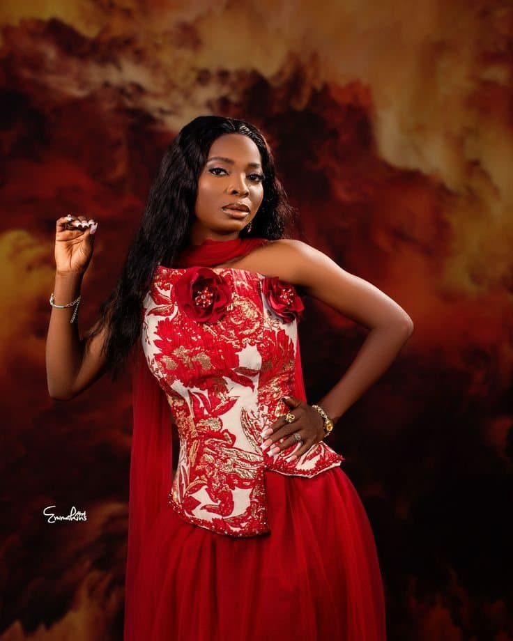 Red Brocade Corset Set for the Traditional Bride